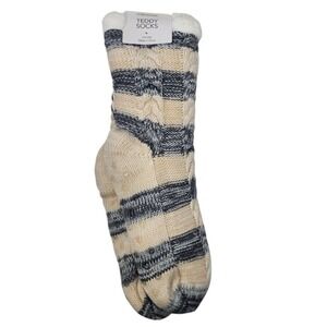 NEW Maurices Teddy Socks One Size Striped Acrylic & Polyester Cozy & Warm NWT